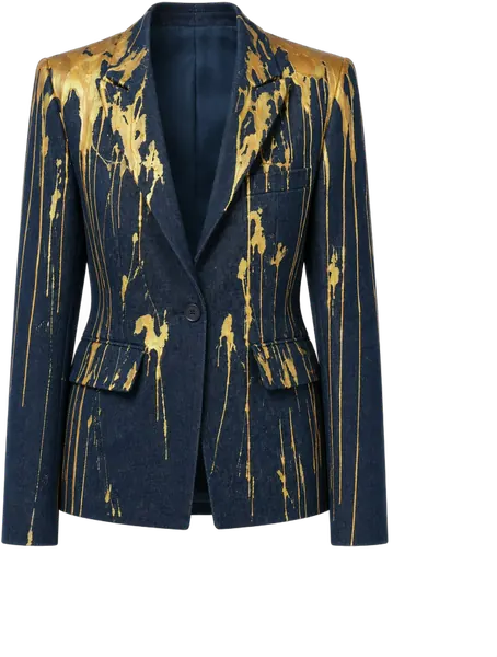 Gilded Denim Blazer