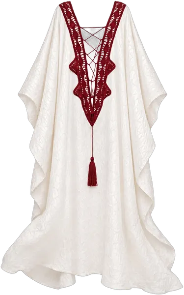 Ivory Lace-Up Kaftan